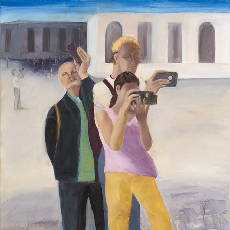 2007, Acryl, Kreide, Pigment auf Maltuch, 135 x 135 cm